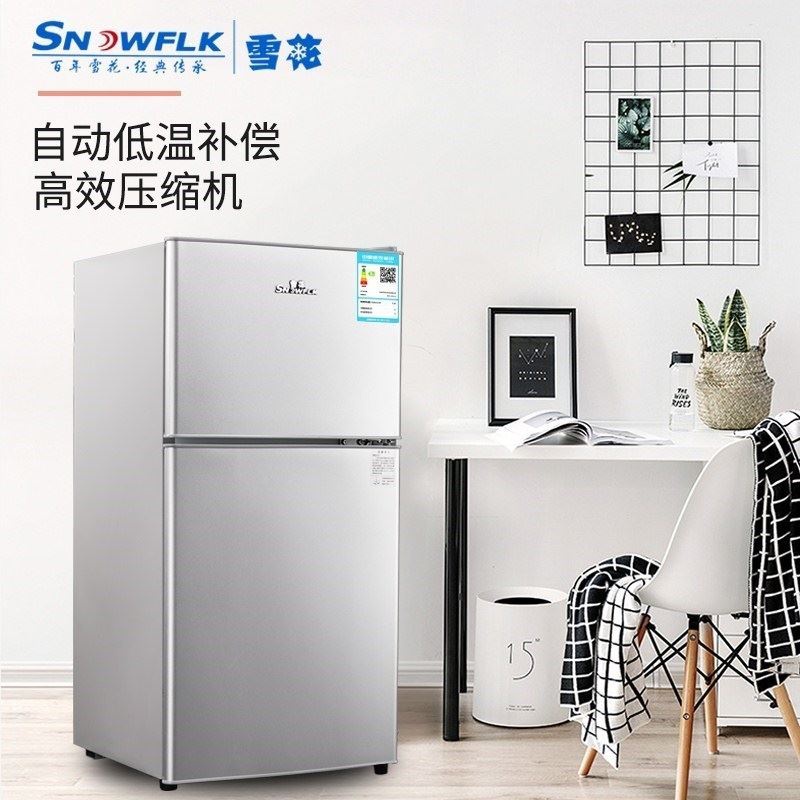 雪花小冰箱小型家用双门办公室迷节能你租房宿舍用二人世界电冰.