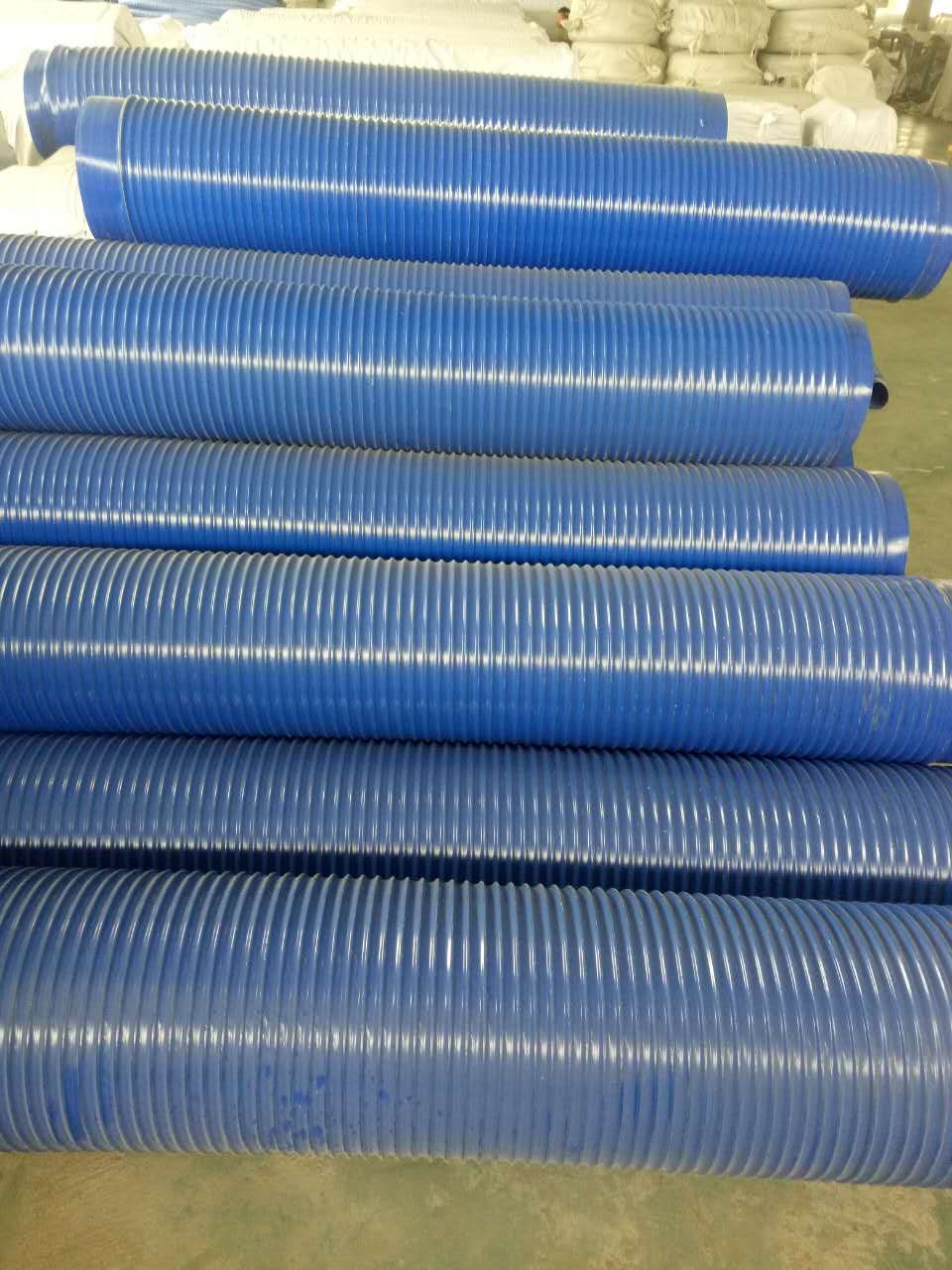ypvc工业吸尘风管木工除尘管通风管波纹软管塑筋伸缩蓝色风管塑料