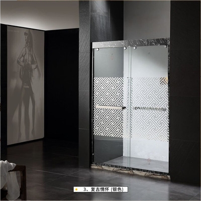 淋浴房防爆膜浴室玻璃卫生间钢化玻璃防爆膜图案花纹移门贴膜贴纸