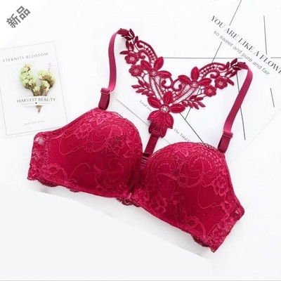 面的调整款扣子薄女胸罩在前收内衣胸上托小少女聚拢乳扣子衣型副