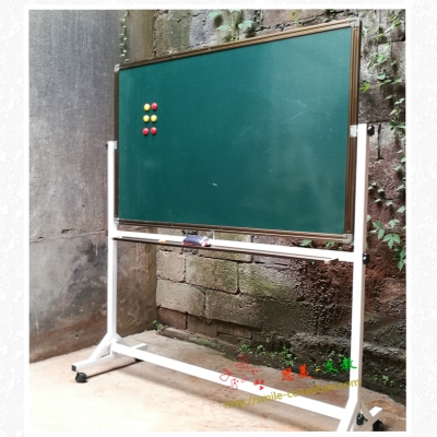 培训教学学校磁性黑板绿板白板移动翻转立式带轮双面支架式80*120