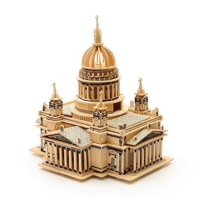 木制立体拼图3d成人高难度木质建筑手工制作木头模型超大城堡