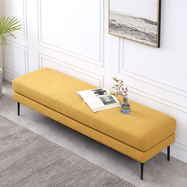尾换条凳沙发简约家用客厅长凳凳金属北欧布床艺鞋轻店铺科技奢布