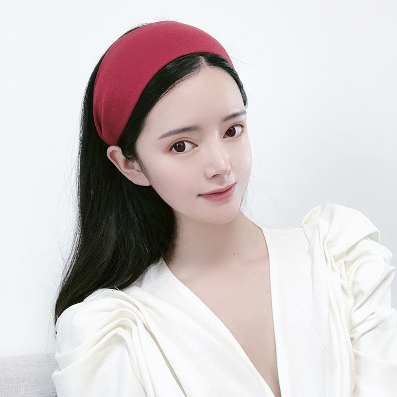韩国洗脸发箍女简约纯色百搭头饰外出春夏超宽边束发带齿防滑头箍