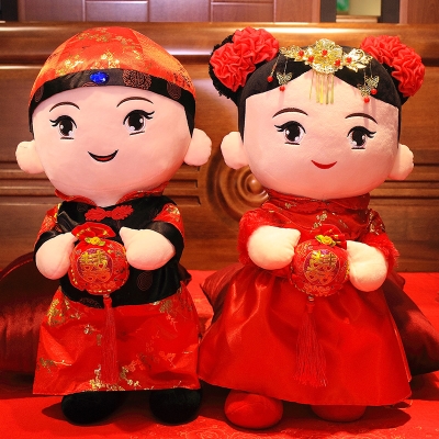 婚庆喜娃娃压床一对婚房布置天生一对新婚礼t物送人结婚娃娃一对