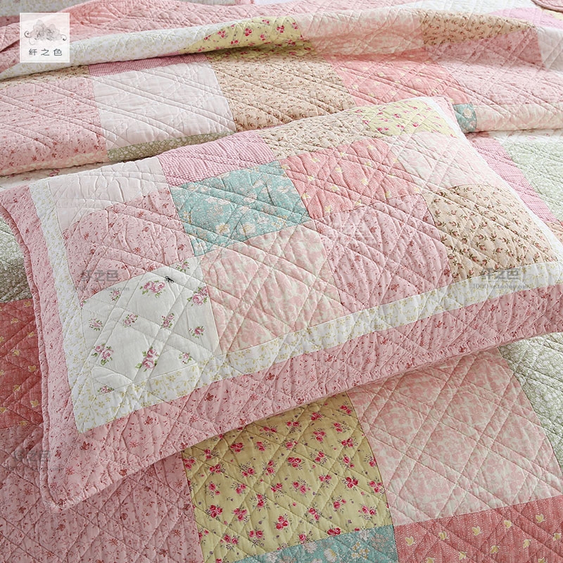 碎花拼布枕套图片