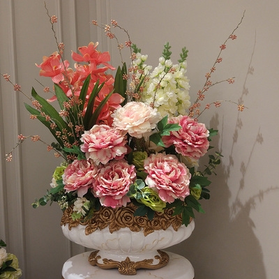 欧式落地大花瓶客厅摆件仿真花套装假花装饰时尚插花高档装修摆设