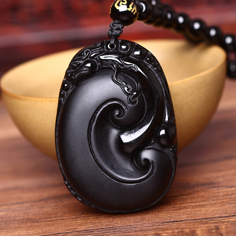 乌金黑曜石福禄貔貅吊坠女招财项链貔恘如意葫芦皮丘挂件男女士款