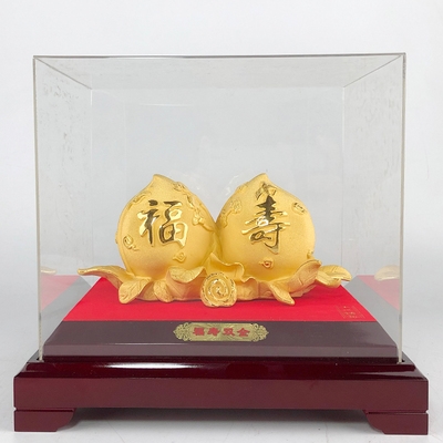创意祝寿黄金寿桃摆件送给长辈的生日过寿礼物老人贺寿实用礼品