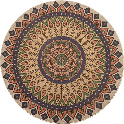 美式摩洛哥圆形地毯客y厅民族风电脑椅垫卧室吊篮垫玄关圆毯进门