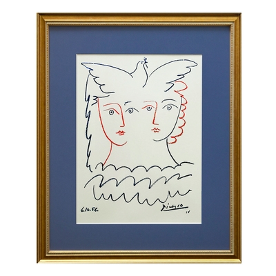 新品picasso毕加索大师装饰画黑白线条卧室玄关艺术挂画抽象世界