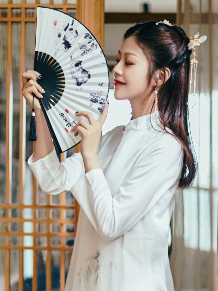 扇子男生霸气古风折扇女仙气汉服配饰手持折叠扇随身复古中国风