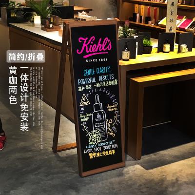 咖啡店复古做旧支架式实木小黑板店铺商s用立式广告门面写字招牌
