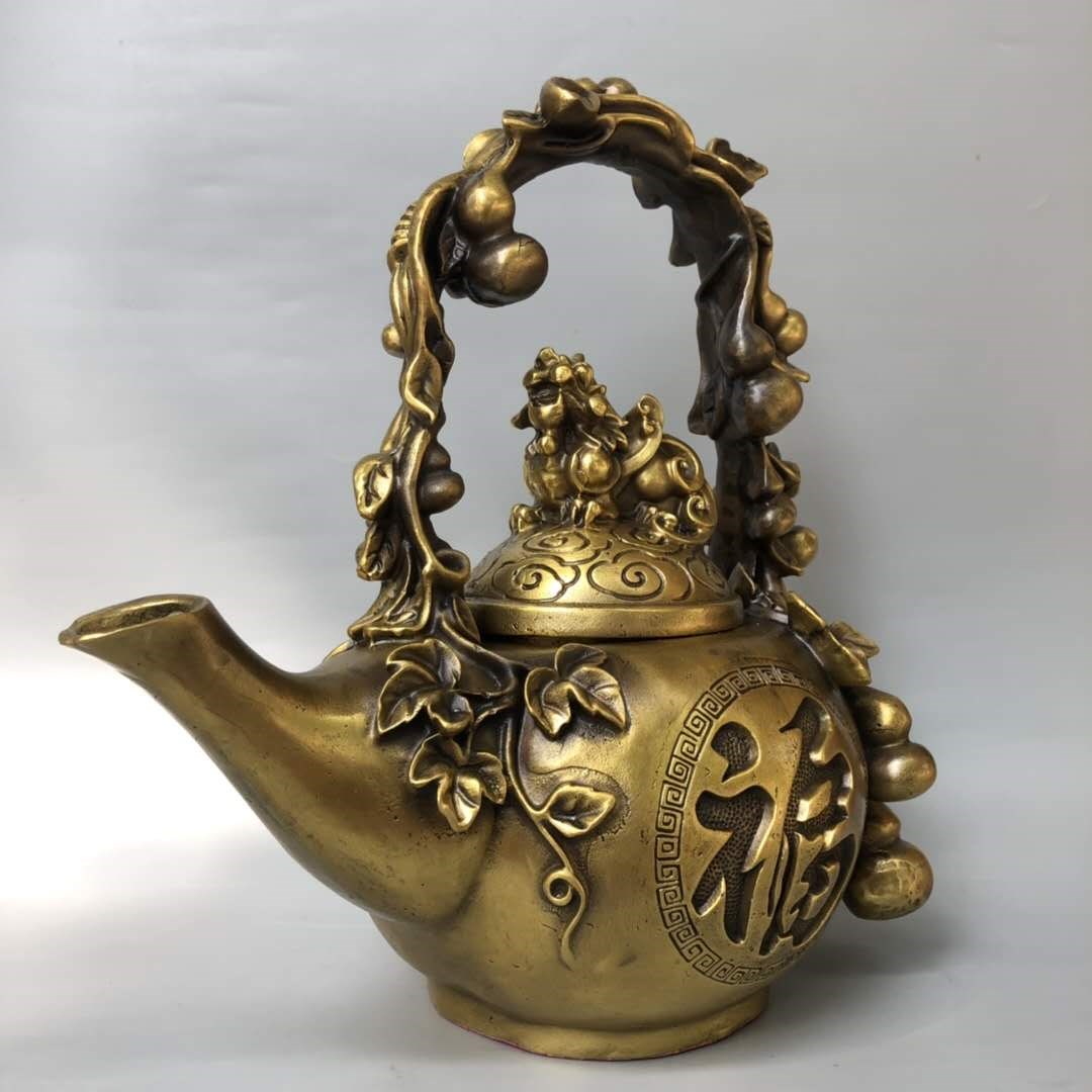 铜壶把提梁配件图片