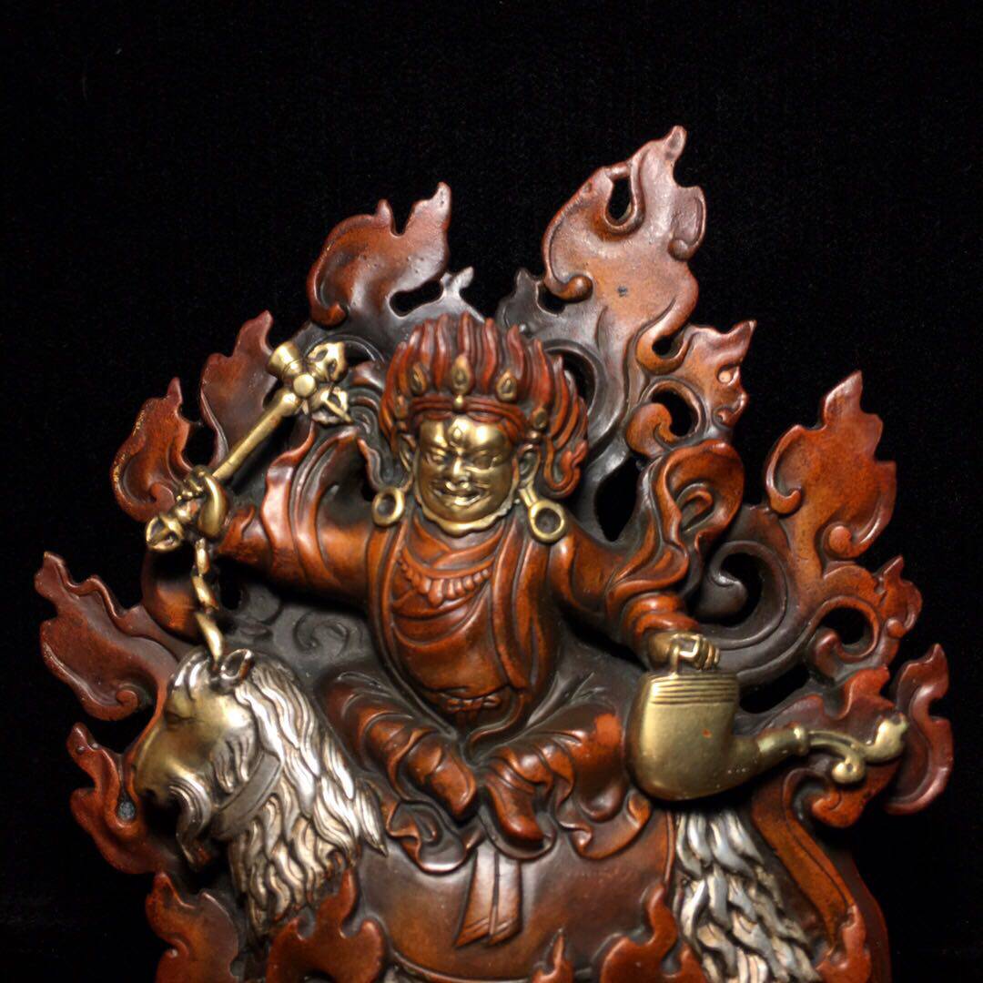 铜礼p品驱邪佛神像工艺鎏件风水装饰宅护法尚坚纯老家居镇真金藏