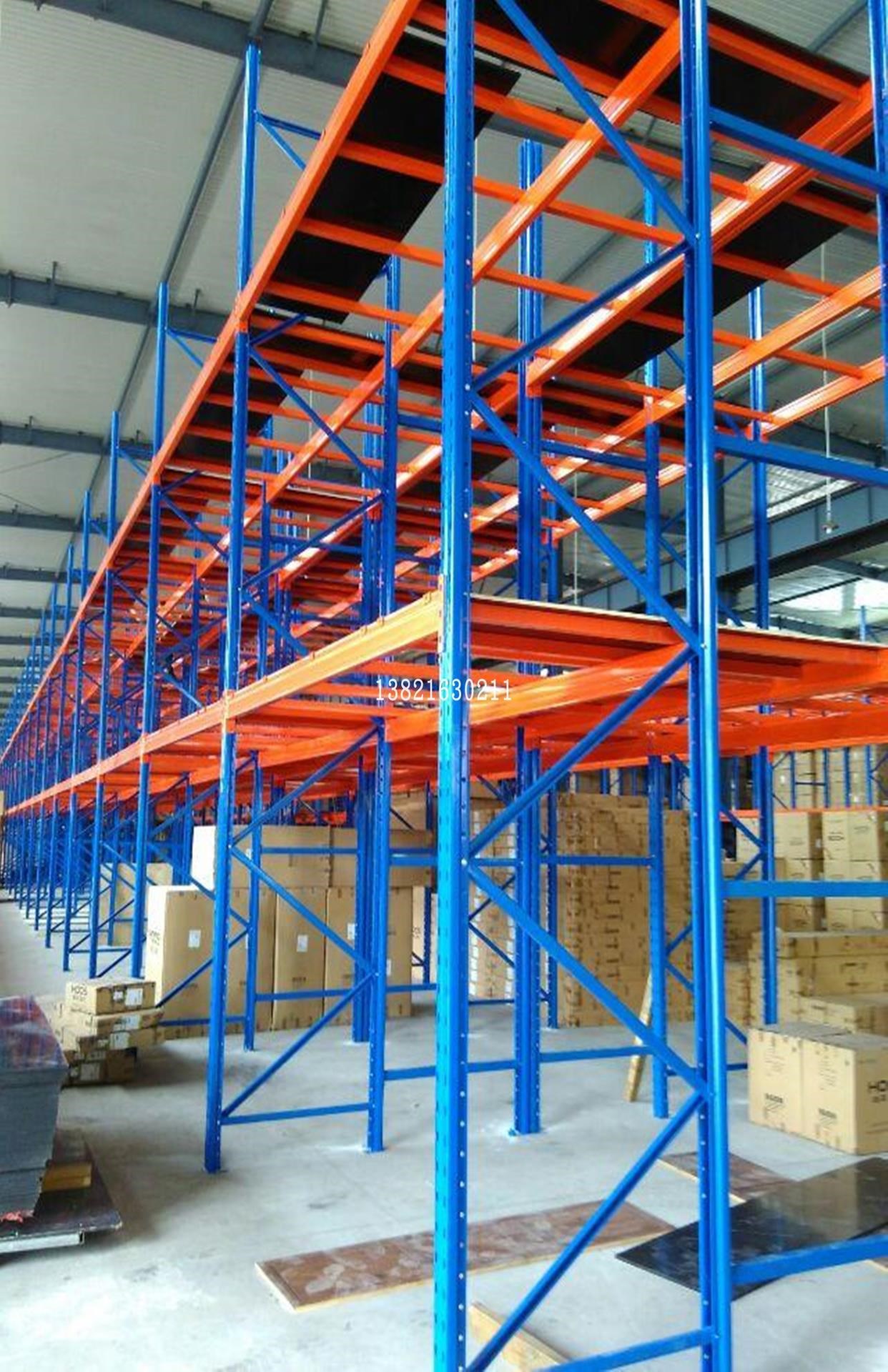 天津正豪重型悬臂阁楼贯通仓储仓库货架厂超市家用储物架落地铁架