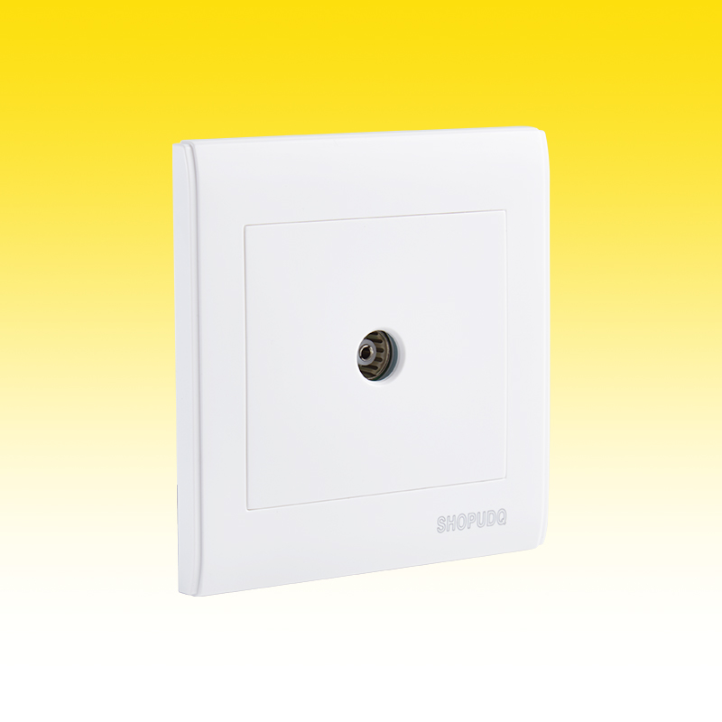 电视墙壁有线欧雅电器86型雅白tv插座面板闭路接口接线盒插座