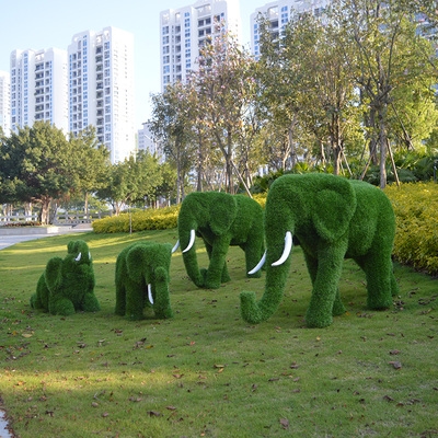 正品仿真绿植绒肖恩羊玻璃钢雕塑草皮羊大象长颈鹿花园林草坪装饰
