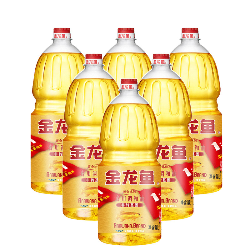 金龙鱼食用油非转基因黄金比例食用植物调和油18l6瓶团购整箱