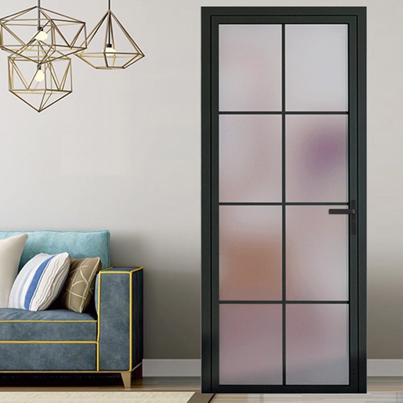 黑白色钛镁合金窄框极窄厨房卫生间洗手间厕所中空钢化玻璃平开门已售