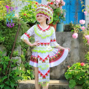 绣姑2022新款苗族服装女少数民族风云南文山贵州四川广西刺绣套装