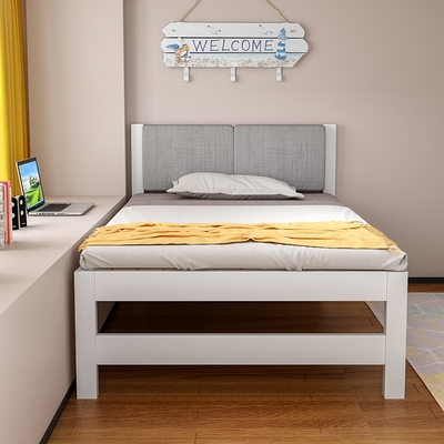 2双k人型家用小户简约收纳加高单人床1.5米床北欧腿储物儿童实