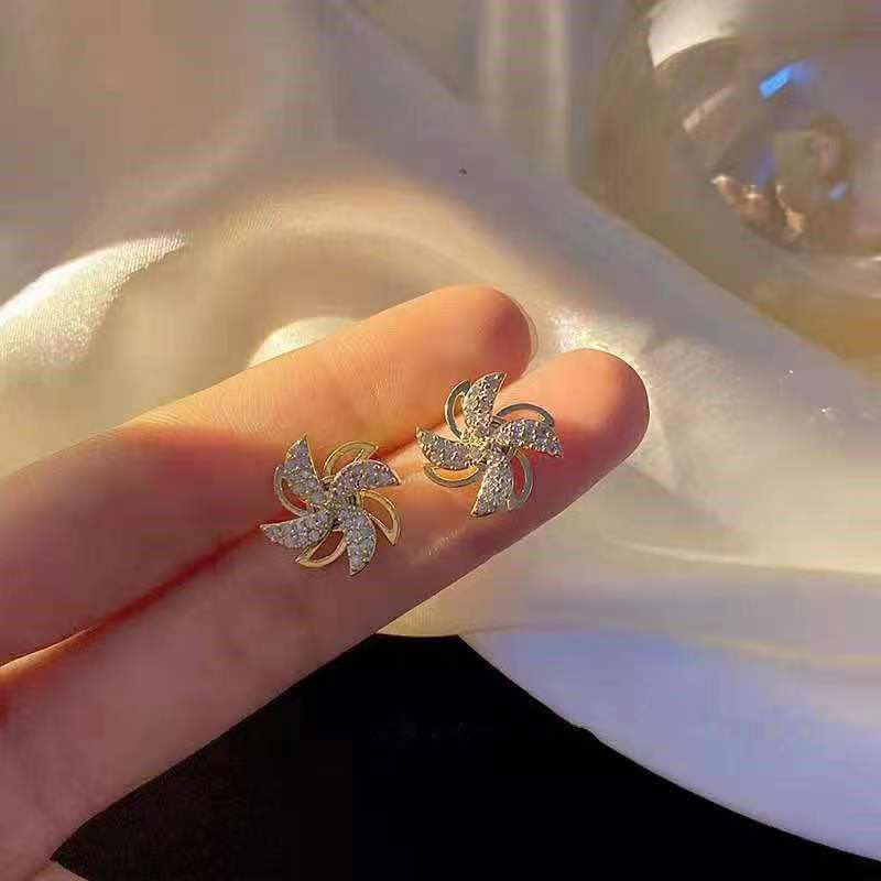 抖音同款可旋转风车气质女网红耳钉