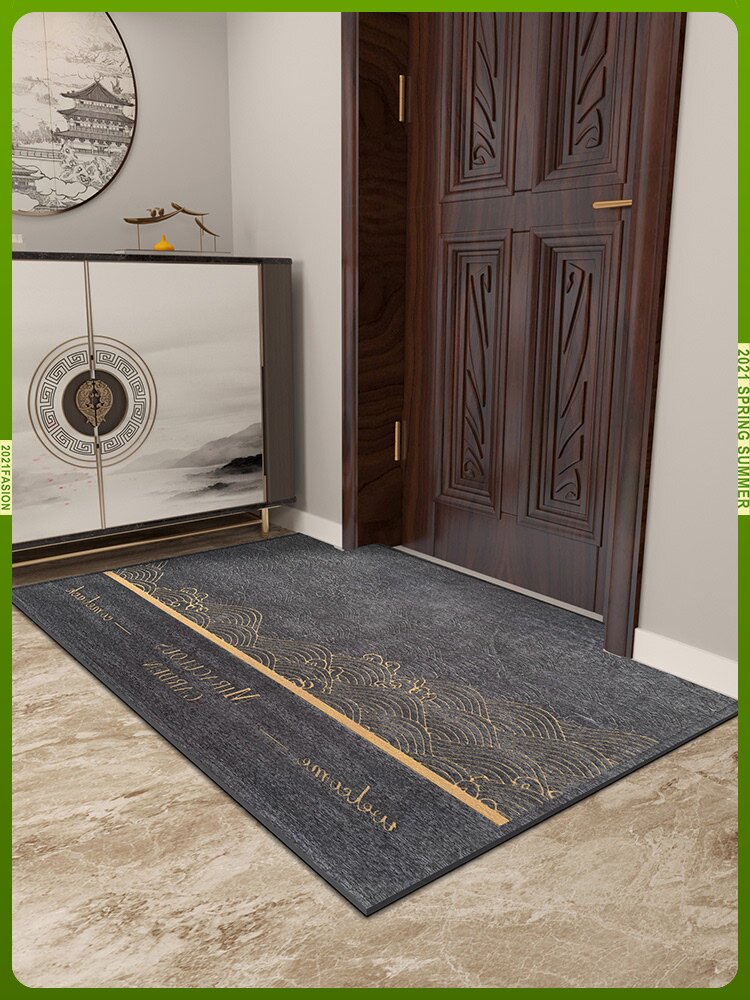 新中式入户门地垫家用进门口脚垫厨房客厅地毯门厅防滑垫子可定制
