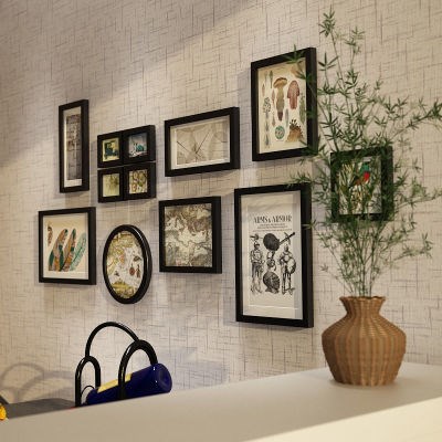 墙上相框照片墙复古图片