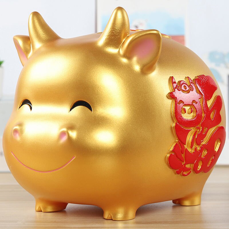 金牛存钱罐2021新款牛年储蓄罐大人用防摔家用成人大容量儿童储钱