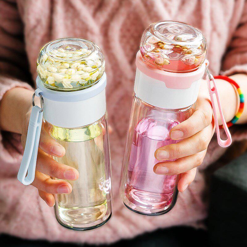 女士精致茶杯2021新款网红夏天用的喝水杯女性时尚上班好看玻璃杯