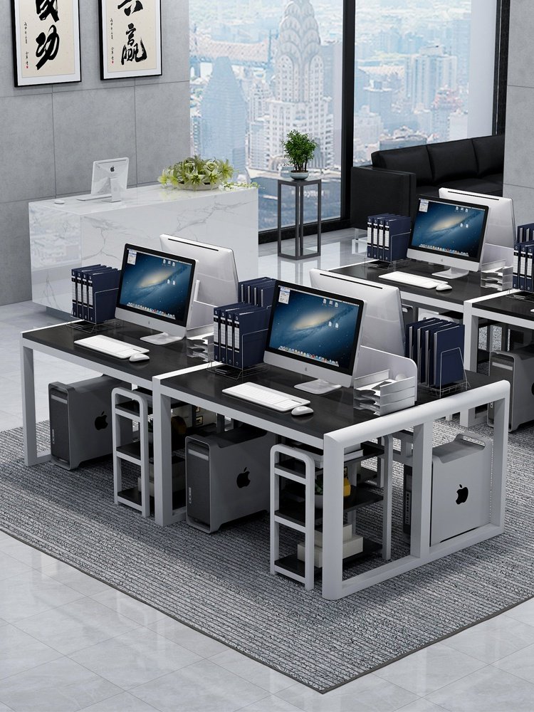 职员办公室桌椅组合4人位简约员工多人桌隔断财务6人屏风工作位