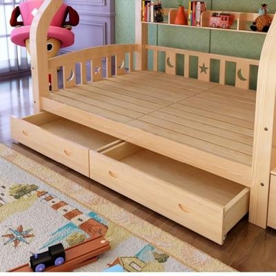 上下铺二架床特厚实木储物箱双层高低铺板两米简约木儿童房.两人