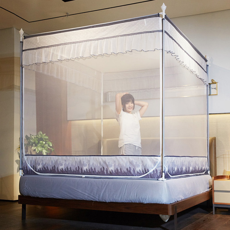 新款坐床式小孩防摔床上蚊帐床围栏拉链款家用15米双人18m床笠