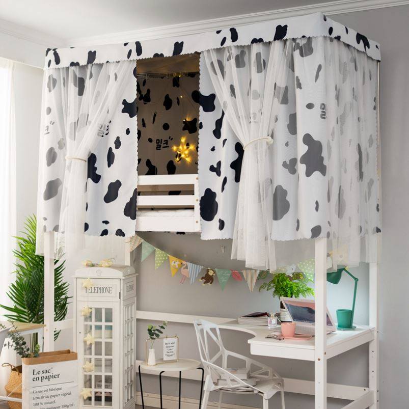 (今日6.5折)上下床帘子遮光帘上床下桌宿舍床帘免安装上下铺帘子围帘