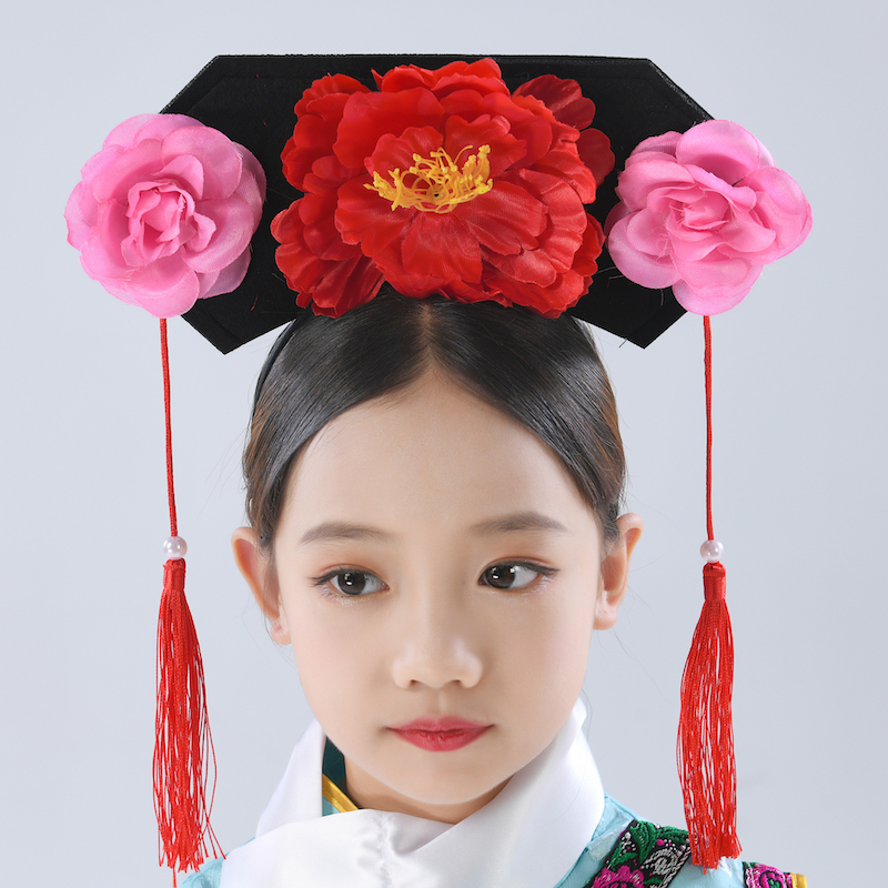 云川之舞格格服装旗头淑女表演出道具有一个姑娘还珠格格头饰