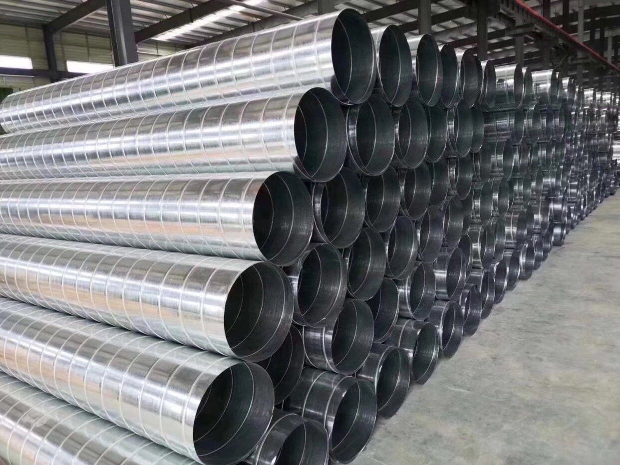 铁通_镀锌螺旋风管皮3管道排烟管焊接风管白铁通碳钢风04不锈钢螺旋管