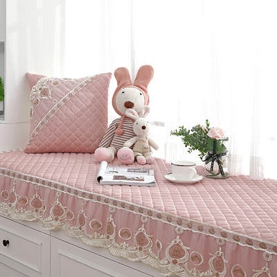 欧式飘窗垫窗台垫四季通用亚麻防滑可机洗阳台垫子榻榻米坐垫定制