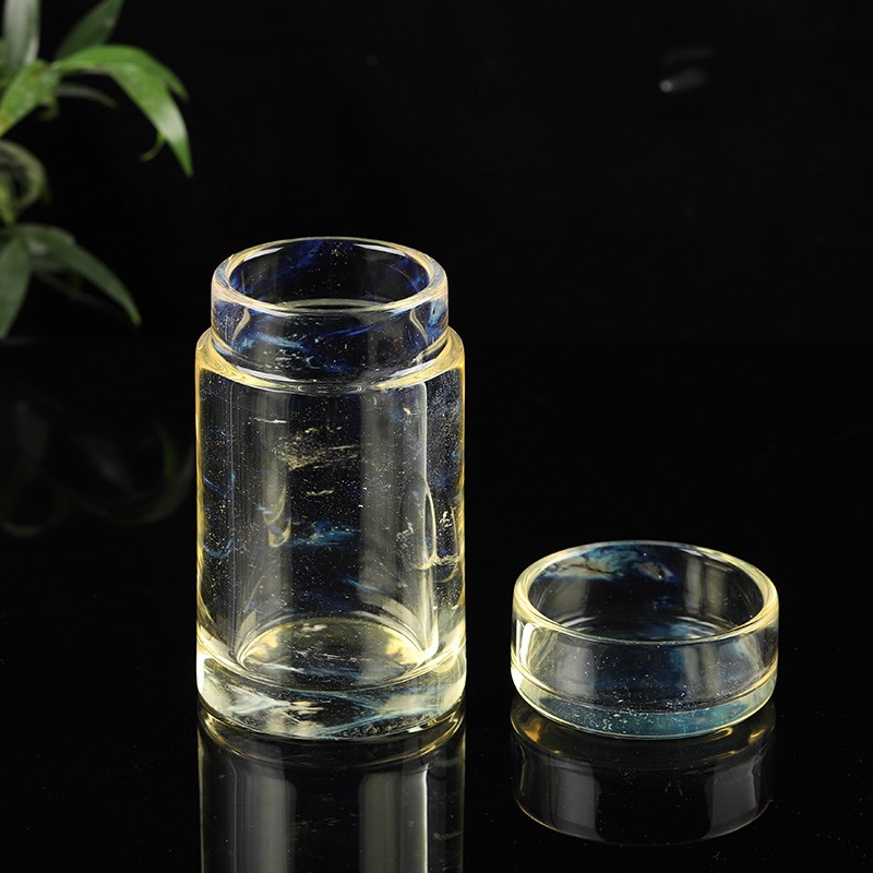 正宗天然黄水晶杯黄色水晶杯直身带盖原石手工打磨水晶泡茶杯水杯