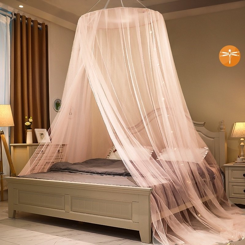 床头装饰壁挂纱蚊帐床帘一体式家用双人床公主风女童ins吊顶儿