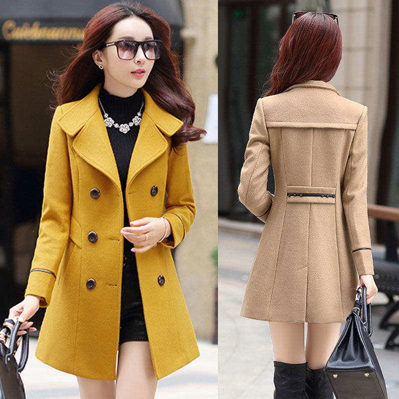 毛呢外套女中长款2018秋装新款大码加厚呢子韩版女款流行大衣冬季