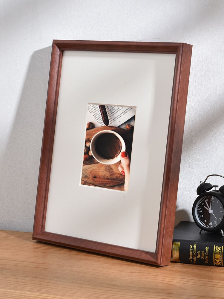 实木大相框挂墙24寸装裱画框外框a4拼图框架a3画框定制任意尺寸