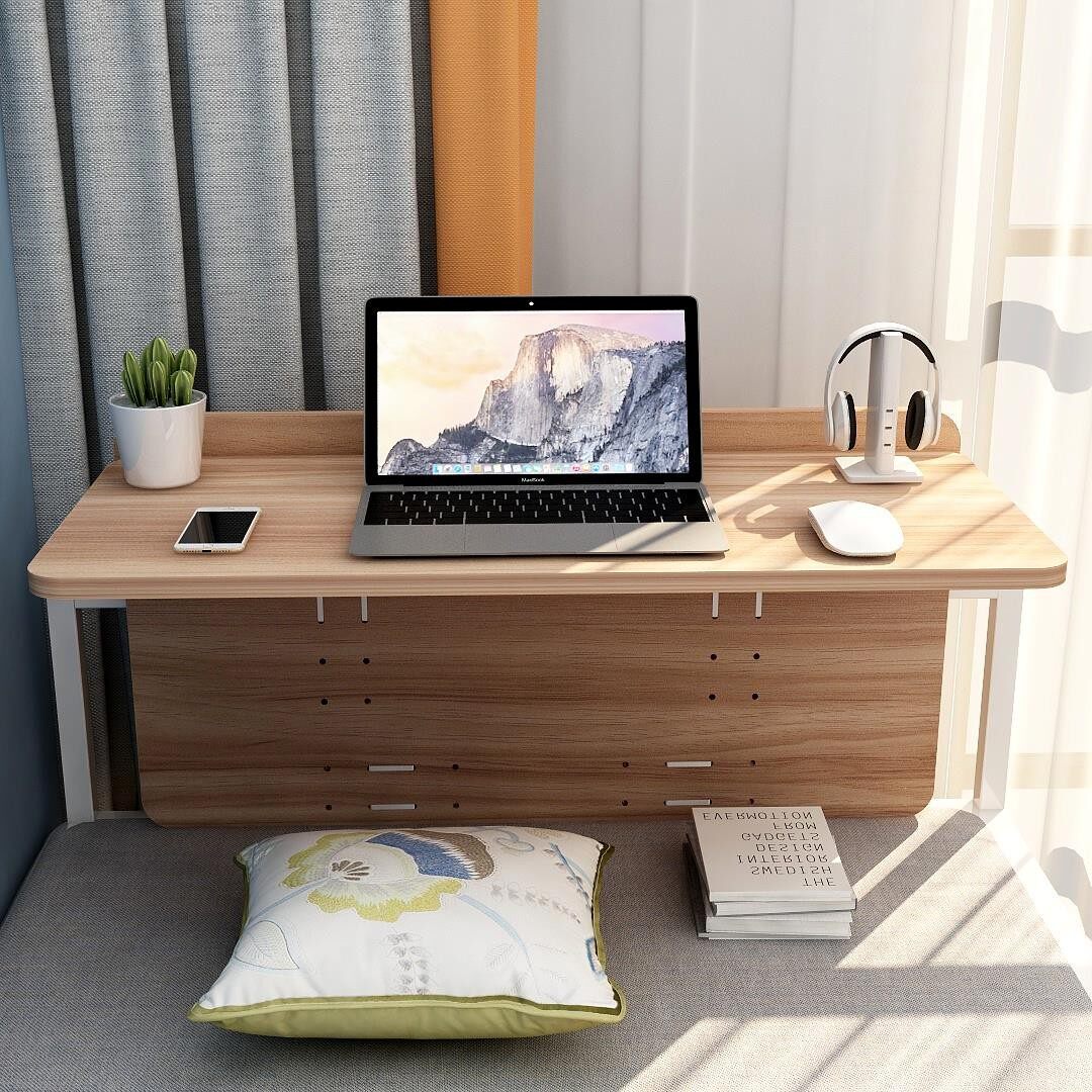 床头折叠床上悬空可固定上铺小书桌子小型单人宿舍笔记本电脑桌