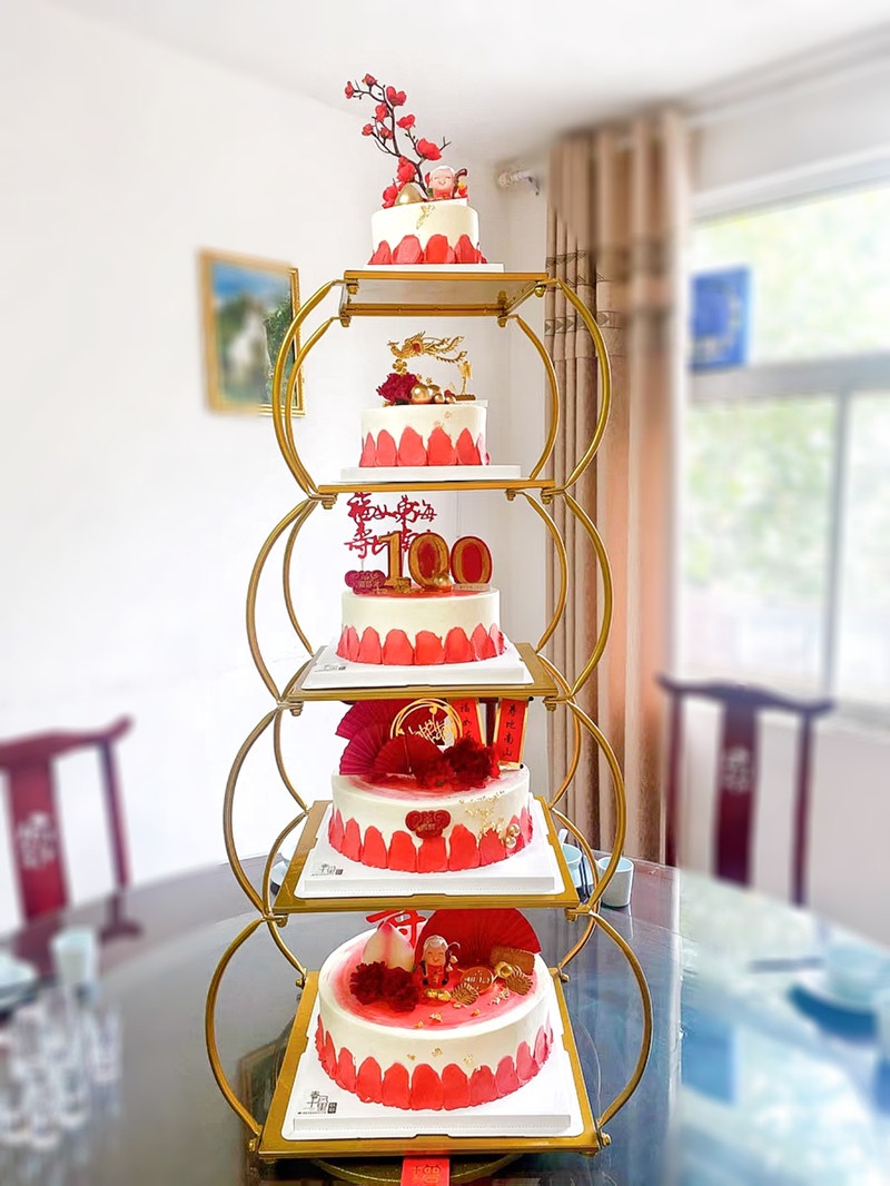 新款铁艺生日蛋糕架子多层婚礼婚庆过寿蛋糕架子模型展示支架