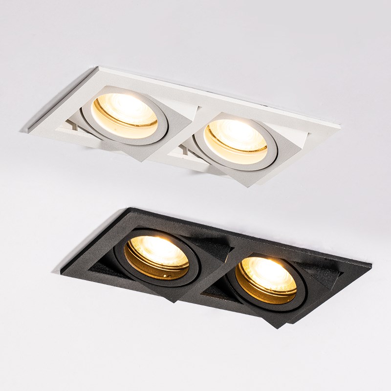 双头筒灯嵌入式led孔灯洞灯天花灯暗装客厅吊顶牛眼斗胆射灯可调