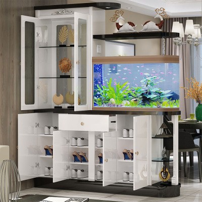 现代简约鱼缸间厅玄关柜客厅双面鞋柜酒柜屏风隔断门厅烤漆装饰柜已售