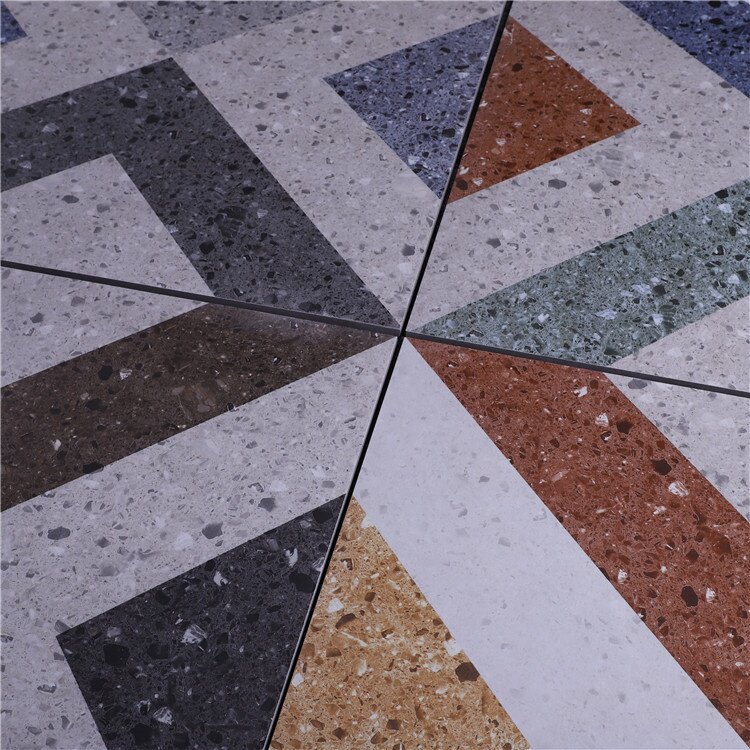 地面砖_客厅庭院彩色水磨石地砖瓷砖斜纹拼花地面砖颗粒仿古砖耐磨砖