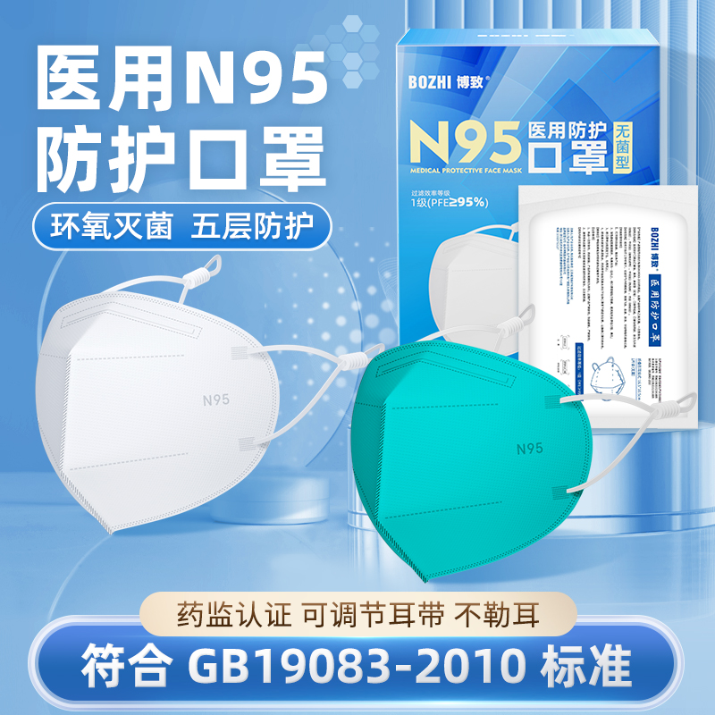 N95医用防护口罩五层可调节3d立