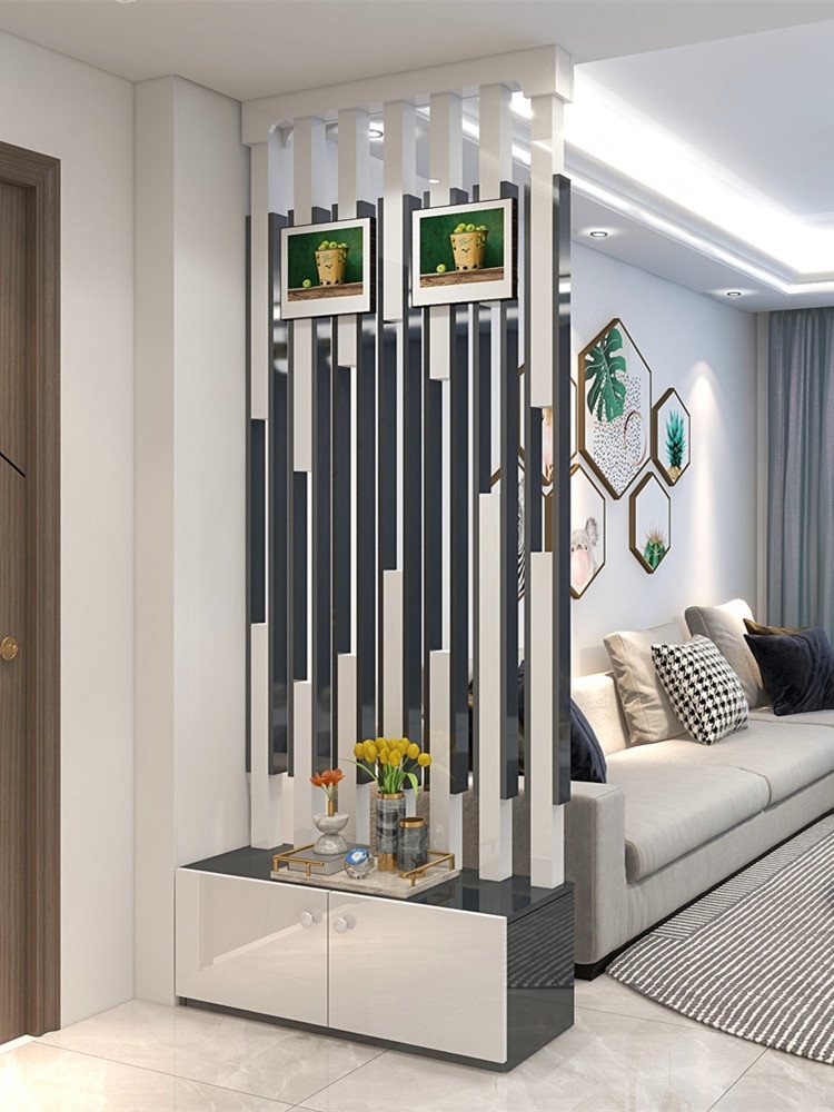 间隔柜鞋柜_玄关隔断装饰柜进门屏风隔断柜创意立柱镂空间隔柜门厅