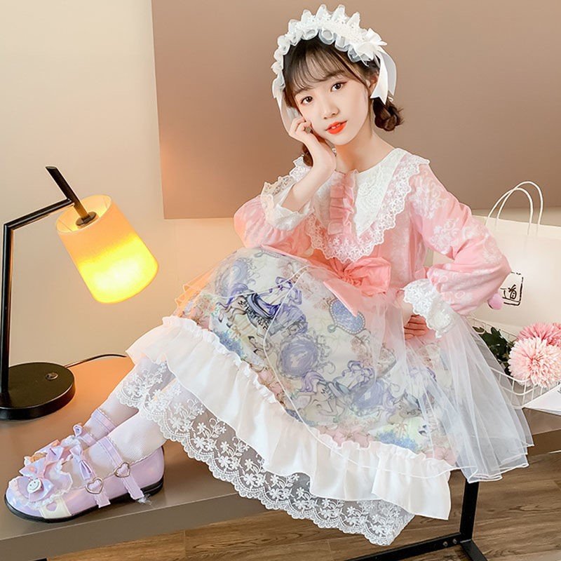 儿童洛丽塔仙气纱裙女童夏季洋气公主裙女孩连衣裙夏小仙女超仙